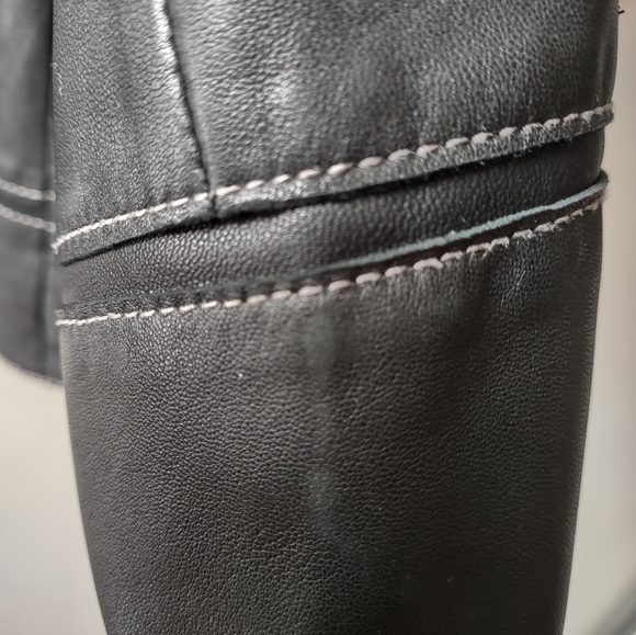 Acton The Olde Hide House Black Leather Jacket XL - Picture 8 of 10